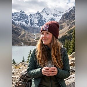 Burgundy Knit Patchwork Beanie Toque